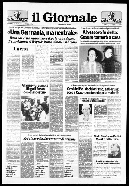 Il giornale : quotidiano del mattino